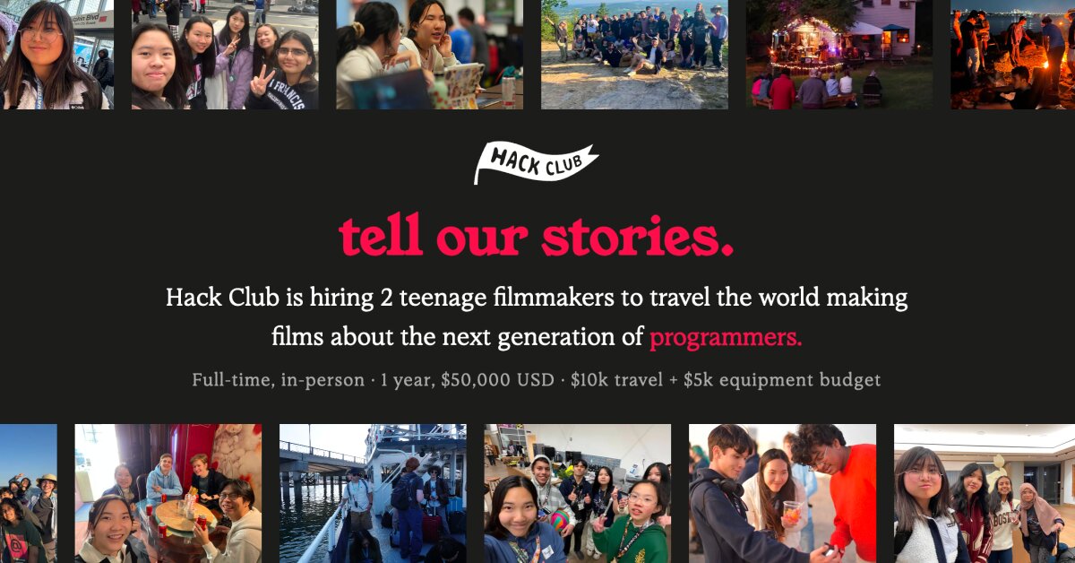 Collage of Hack Clubbers doing media